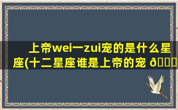 上帝wei一
zui
宠的是什么星座(十二星座谁是上帝的宠 🍀 儿)